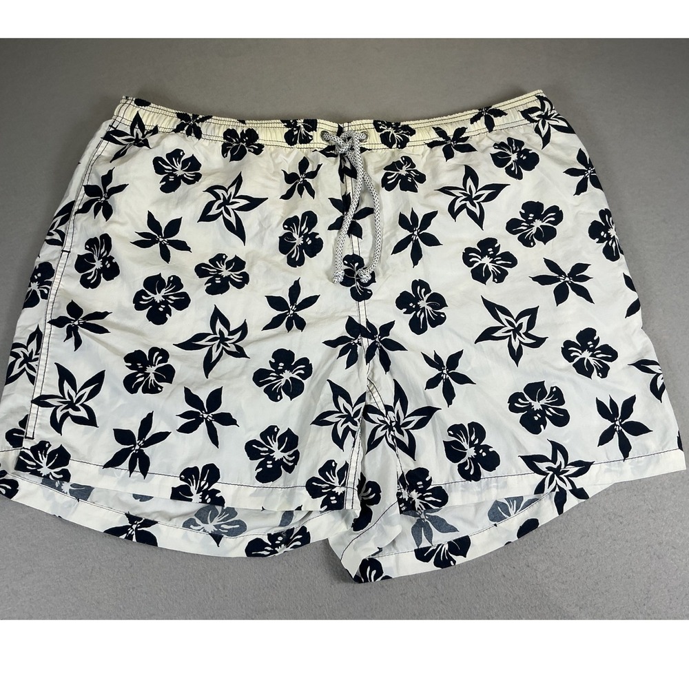 GANT Floral Swim Trunks Mens 3XL White Black Tropical Hawaiian Swim Shorts‎ New